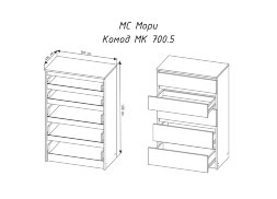 Комод Мори МК 700.5 графит