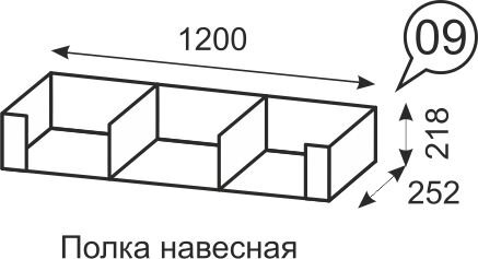 Полка навесная №9 Твист 