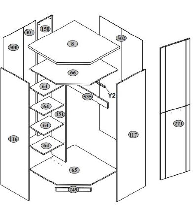 Шкаф угловой 1DG DOORSET 