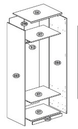  Шкаф 2 двери с ящиками 2DG2S DOORSET  