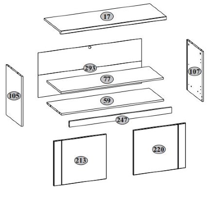 Тумба для обуви распашные двери 2D-1 DOORSET 